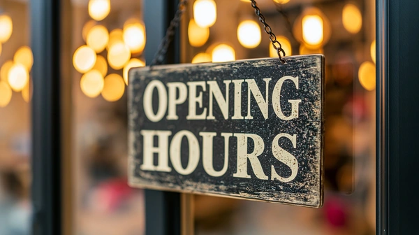 Opening Hours Sign