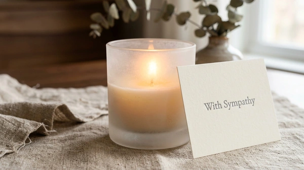 Memorial Candle with Printed Sympathy Card